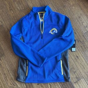 Los Angeles Rams nfl Blue and Gray Quarter-Zip Pullover with Logo small